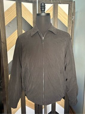 London Fog Men's Black Zip-Front Jacket